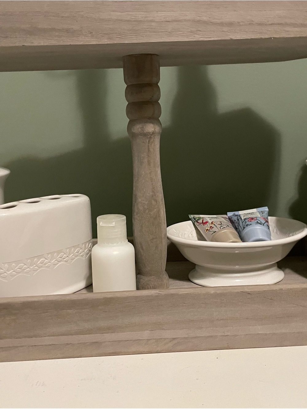 Martha Stewart White Ceramic Bath Accessory Set with Decorative Tubes